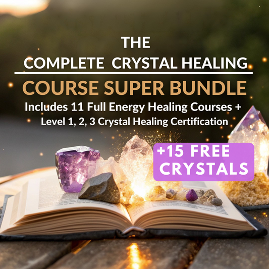 15 FREE Crystals + Complete Crystal Healing Super Course Bundle! 11 Courses + Level 1, 2 & 3 Certification!