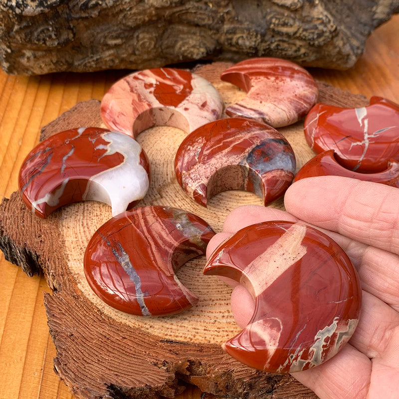 Crescent Moon: Red Jasper