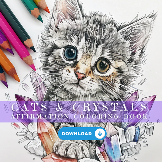 Crystals & Cats Affirmation Coloring Book