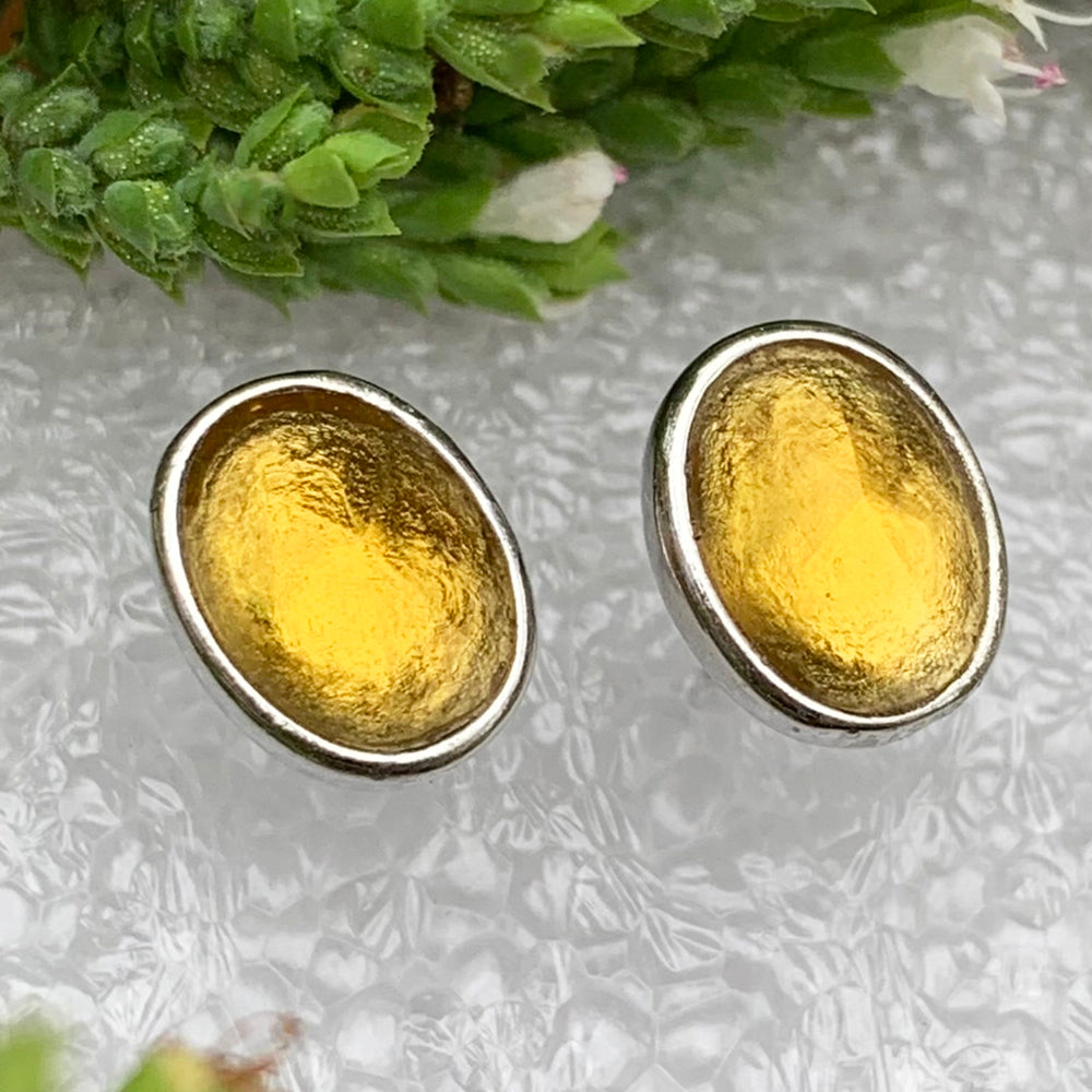 Polished Stud Earrings: Amber