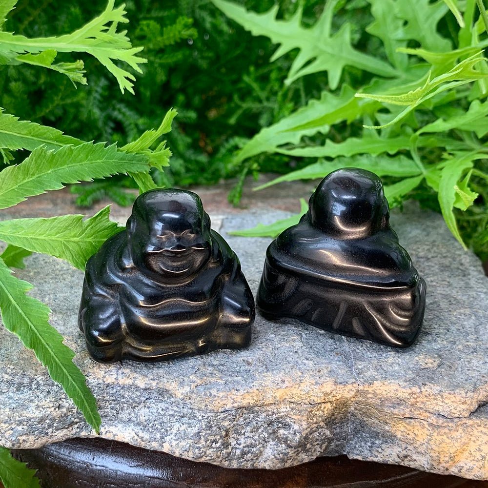 Crystal Spirit Totems: Black Protection Agate Buddha