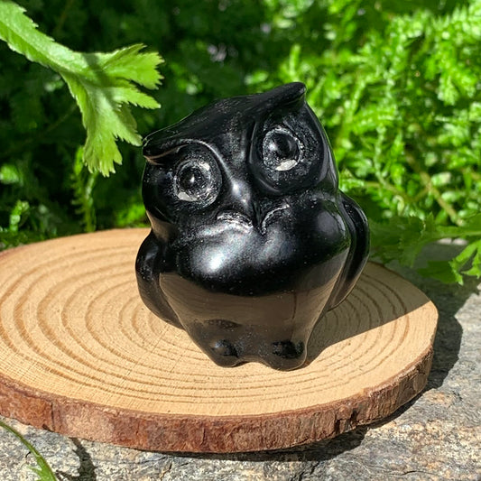 Crystal Animal Spirit Totems: Black Protection Agate Owl
