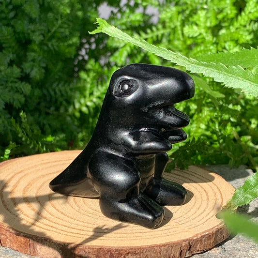 Crystal Animal Spirit Totems: Black Protection Agate T-Rex