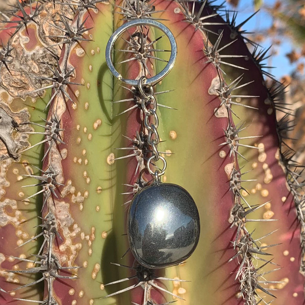 Hematite Crystal Keychain