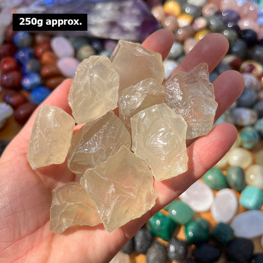 Rough Natural Stone: Lemon Citrine (250 Gram Lot - 0.55lb)