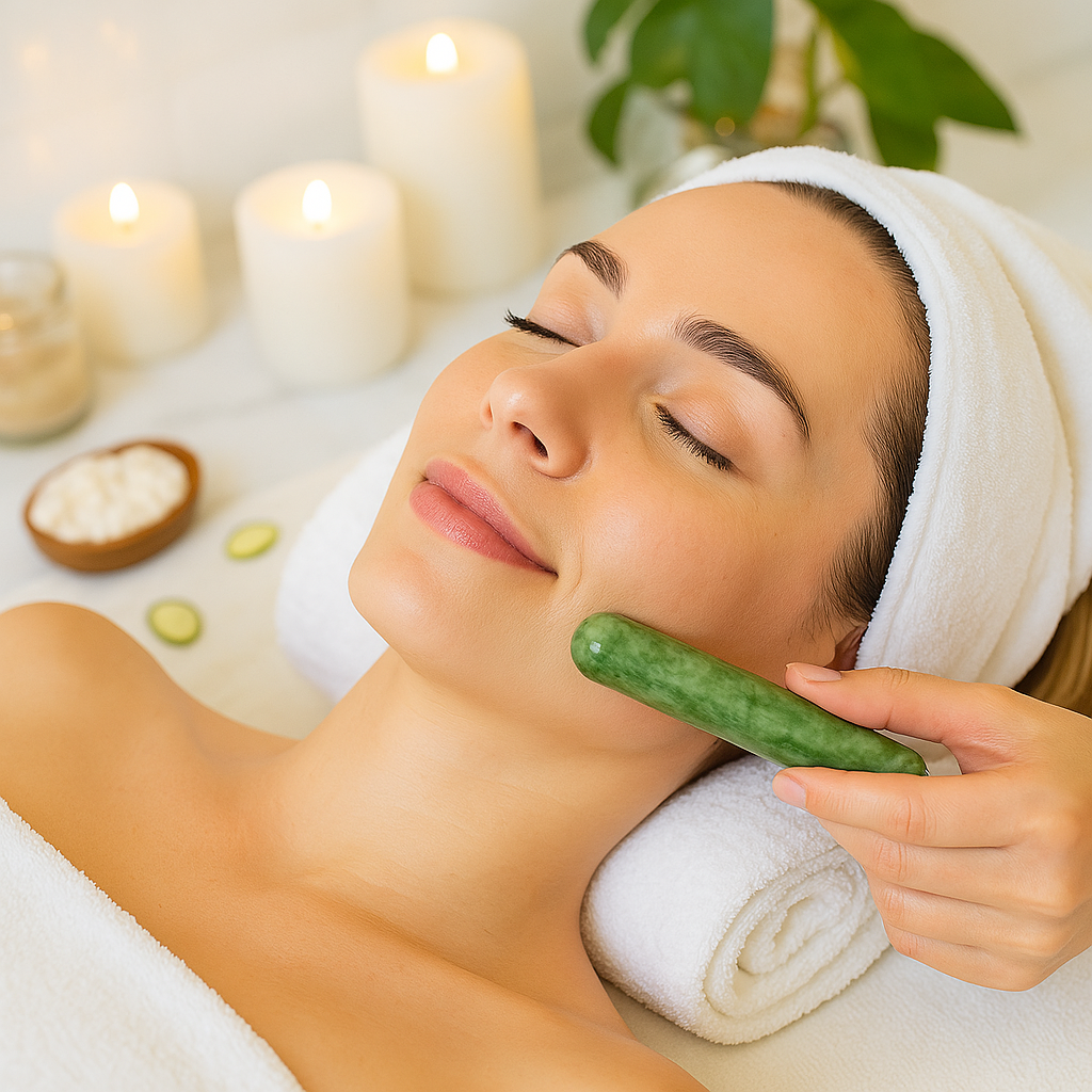 Massage Wand: Nephrite Jade