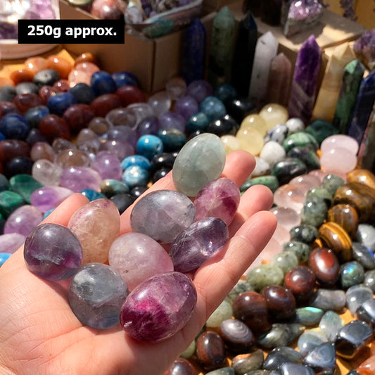 Tumbled Stone: Multicolor Fluorite (250 Gram Lot - 0.55lb)