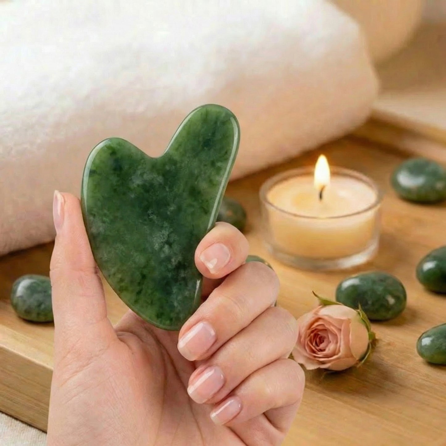Gua Sha Stone: Nephrite Jade