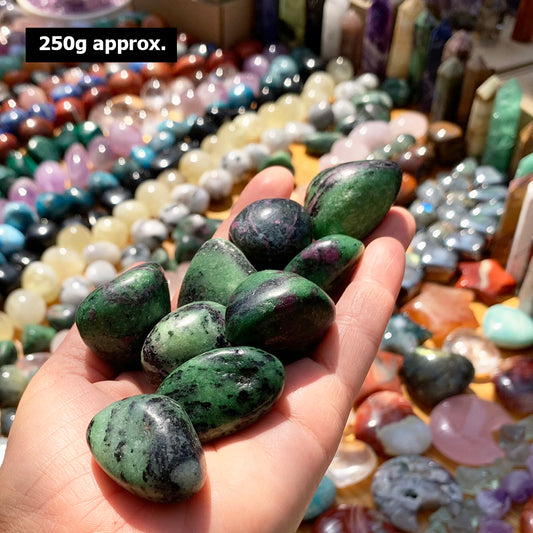 Tumbled Stone: Ruby in Zoisite (250 Gram Lot - 0.55lb)