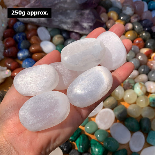Tumbled Stone: Selenite (250 Gram Lot - 0.55lb)