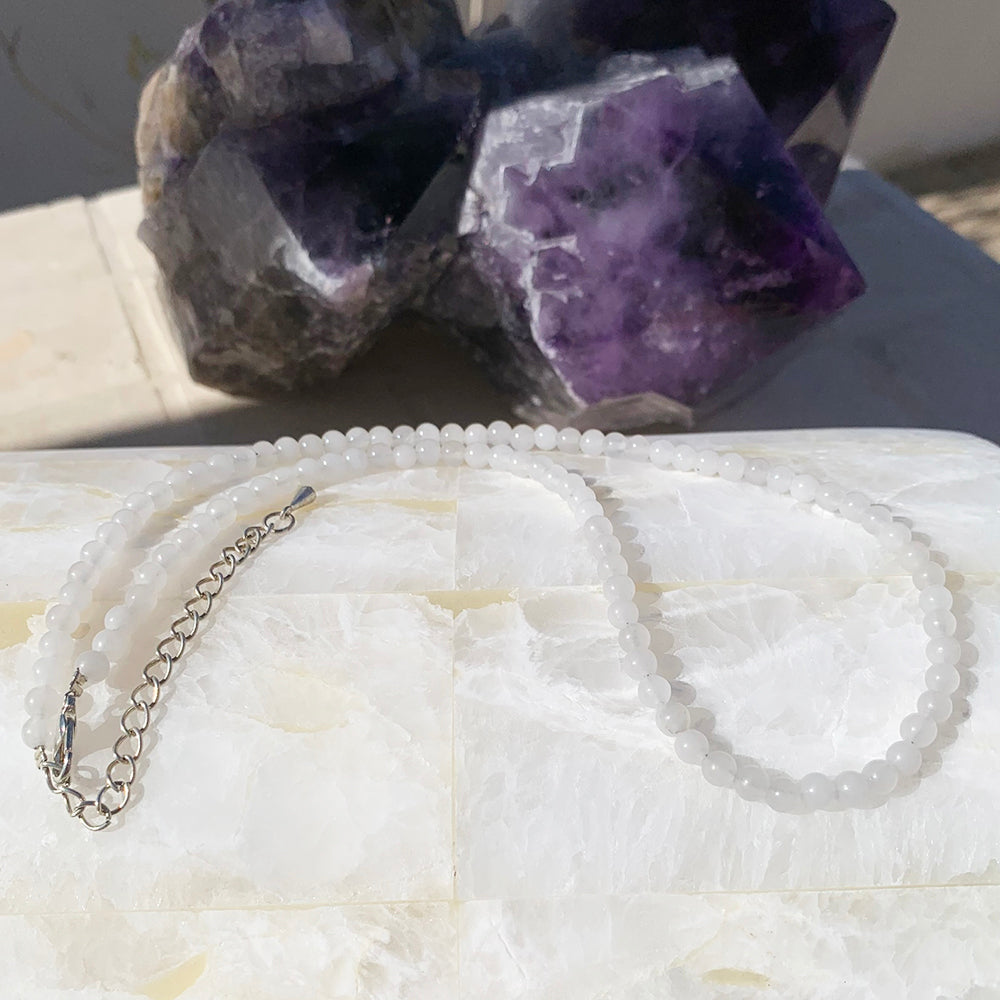 Necklaces: White Jade - 7th Chakra Stone Necklace