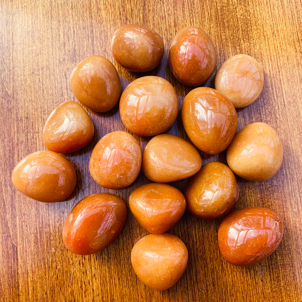 Tumbled Stone: Red Aventurine (250 Gram Lot - 0.55lb)
