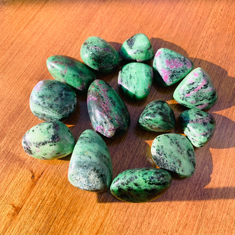 Tumbled Stone: Ruby in Zoisite (250 Gram Lot - 0.55lb)
