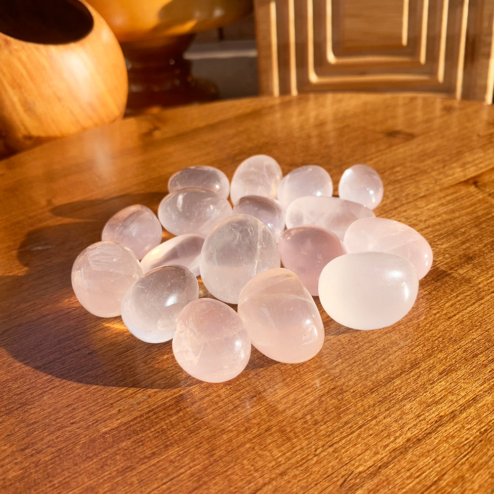 Tumbled Stone: Ice Rose Quartz (250 Gram Lot - 0.55lb)