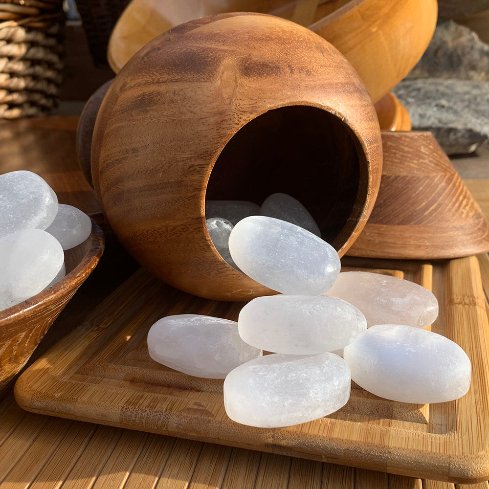 Tumbled Stone: Selenite (250 Gram Lot - 0.55lb)