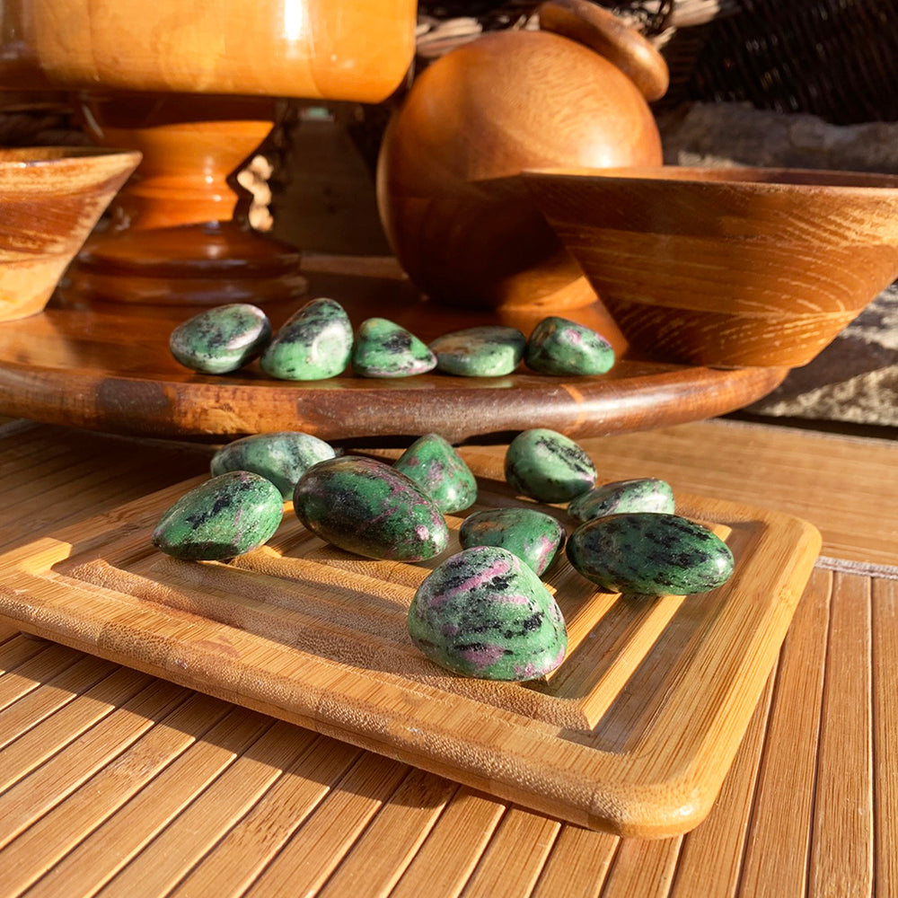 Tumbled Stone: Ruby in Zoisite (250 Gram Lot - 0.55lb)