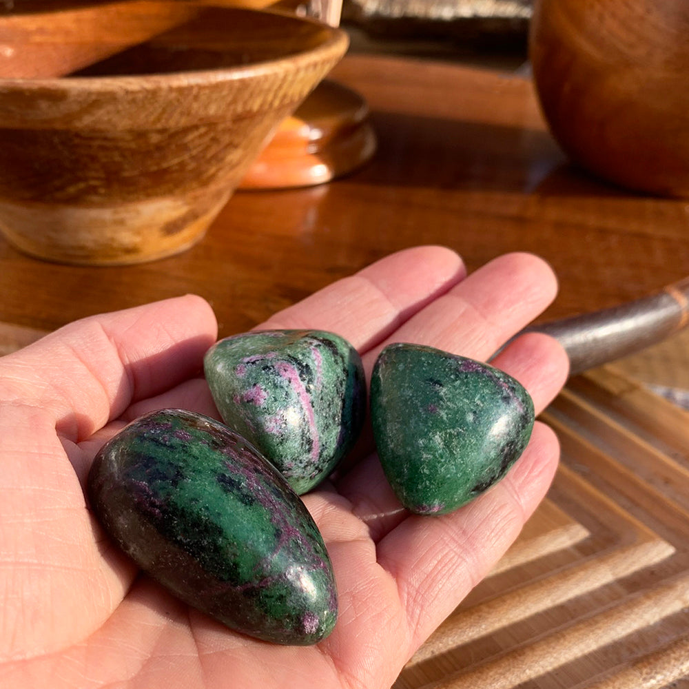 Tumbled Stone: Ruby in Zoisite (250 Gram Lot - 0.55lb)