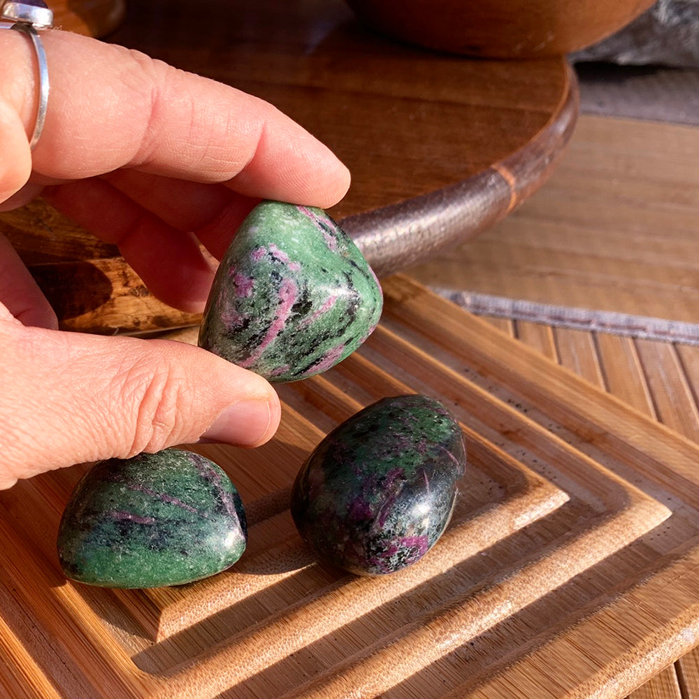 Tumbled Stone: Ruby in Zoisite (250 Gram Lot - 0.55lb)