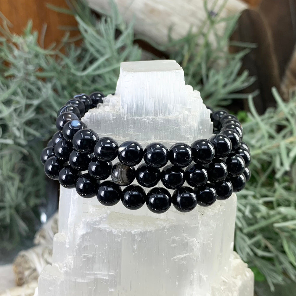 Mala Bracelet: Black Agate