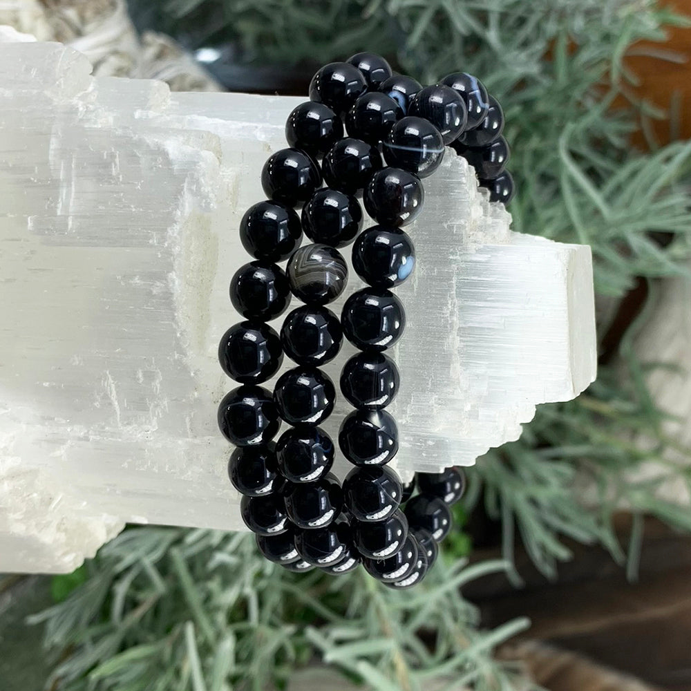 Mala Bracelet: Black Agate