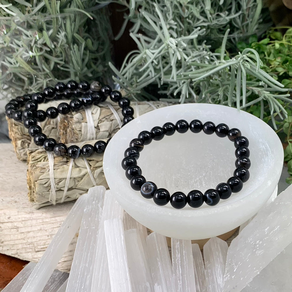 Mala Bracelet: Black Agate