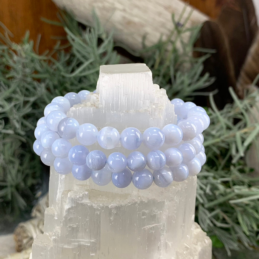 Mala Bracelet: Blue Lace Agate