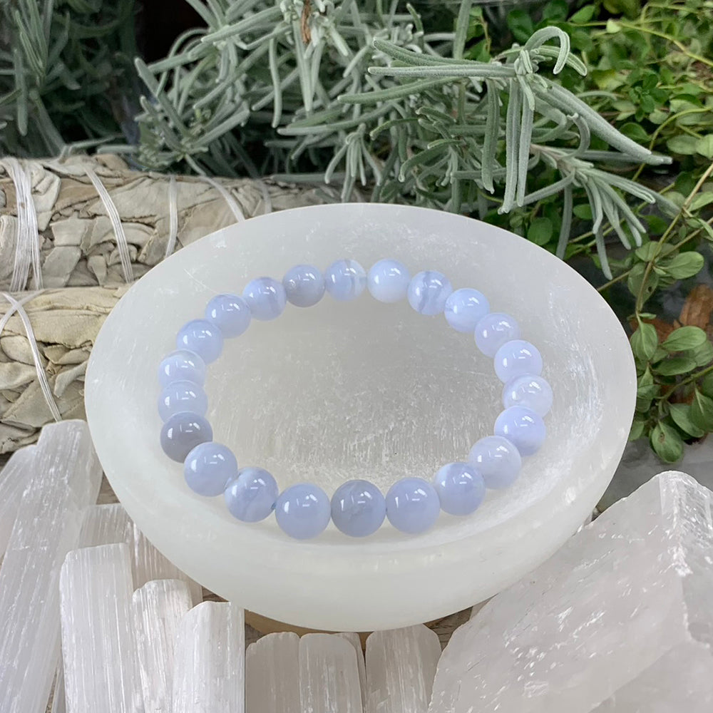 Mala Bracelet: Blue Lace Agate