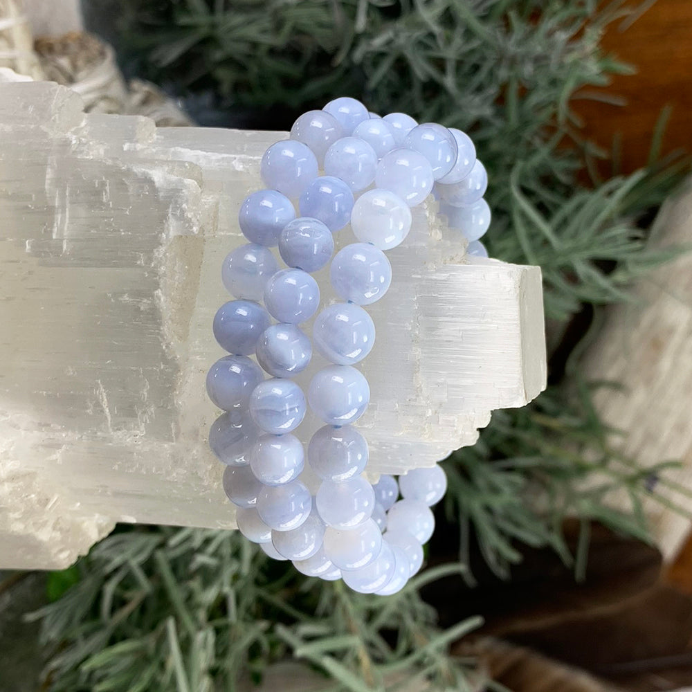 Mala Bracelet: Blue Lace Agate