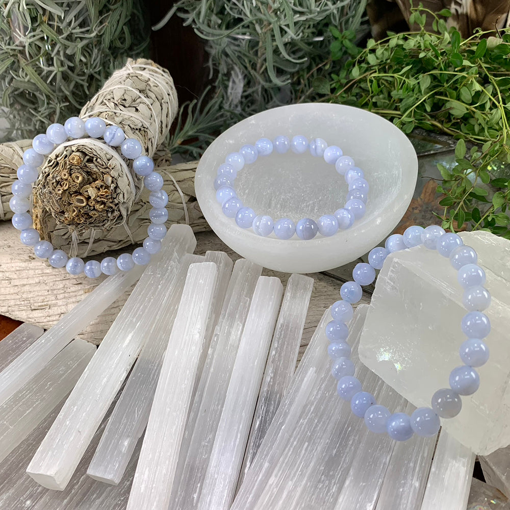 Mala Bracelet: Blue Lace Agate