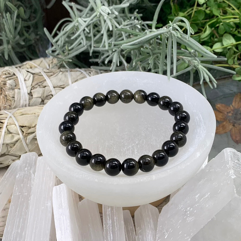 Mala Bracelet: Golden Obsidian