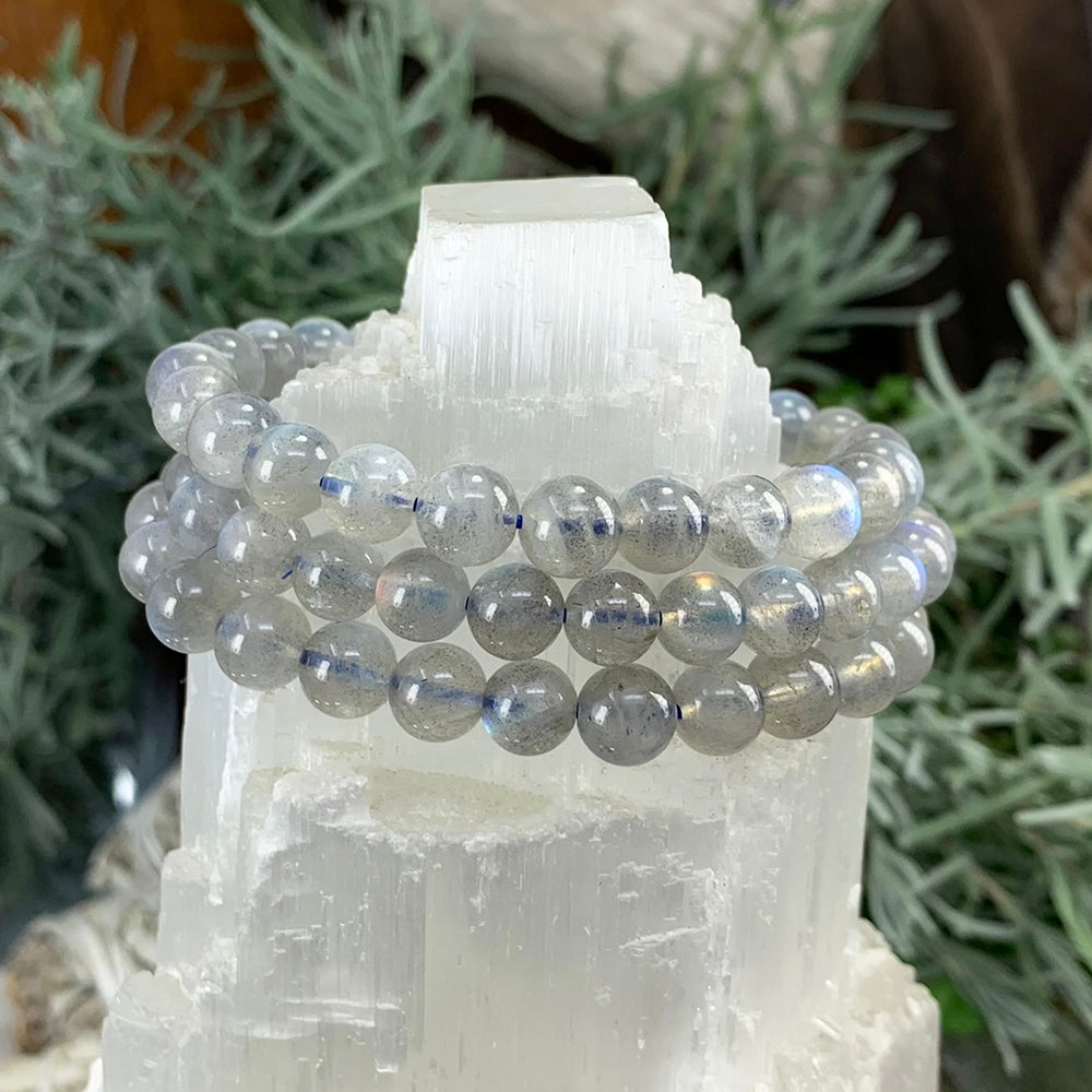 Mala Bracelet: Grey Moonstone