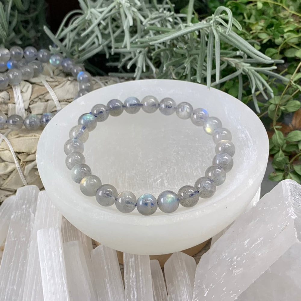 Mala Bracelet: Grey Moonstone