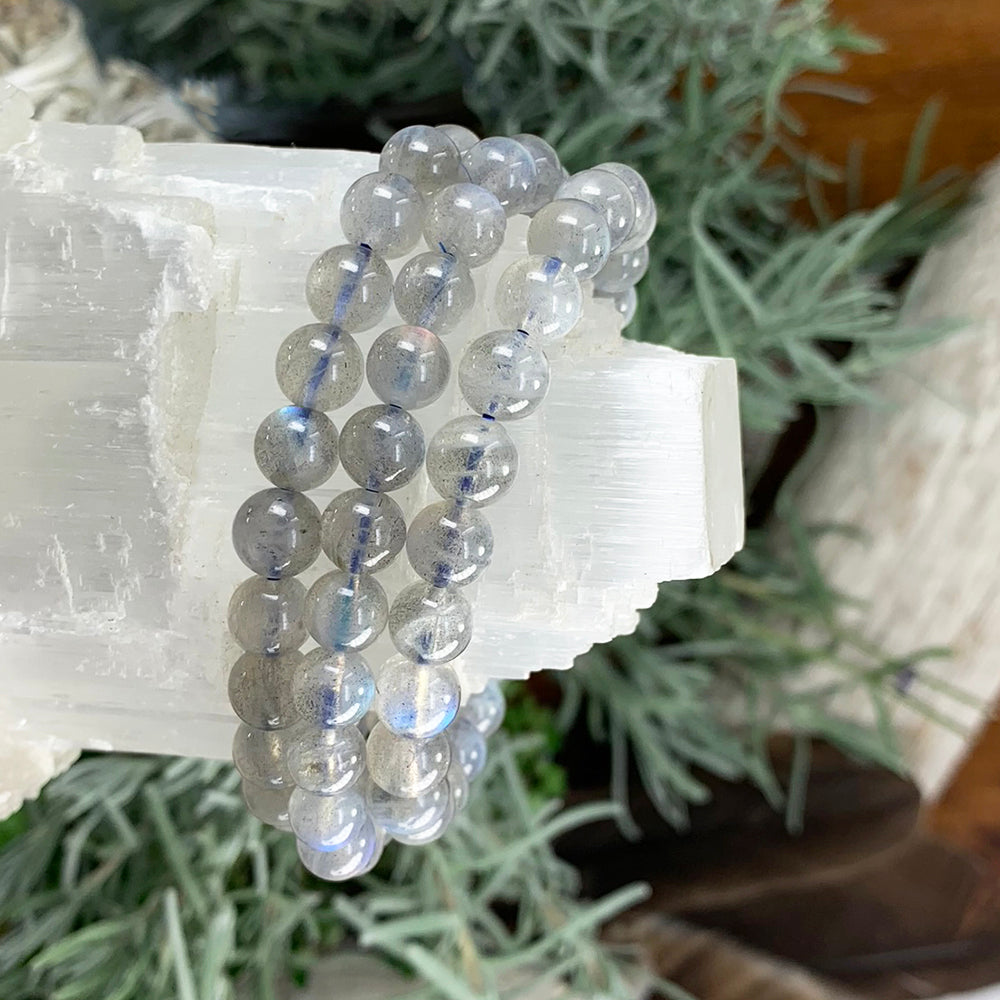 Mala Bracelet: Grey Moonstone