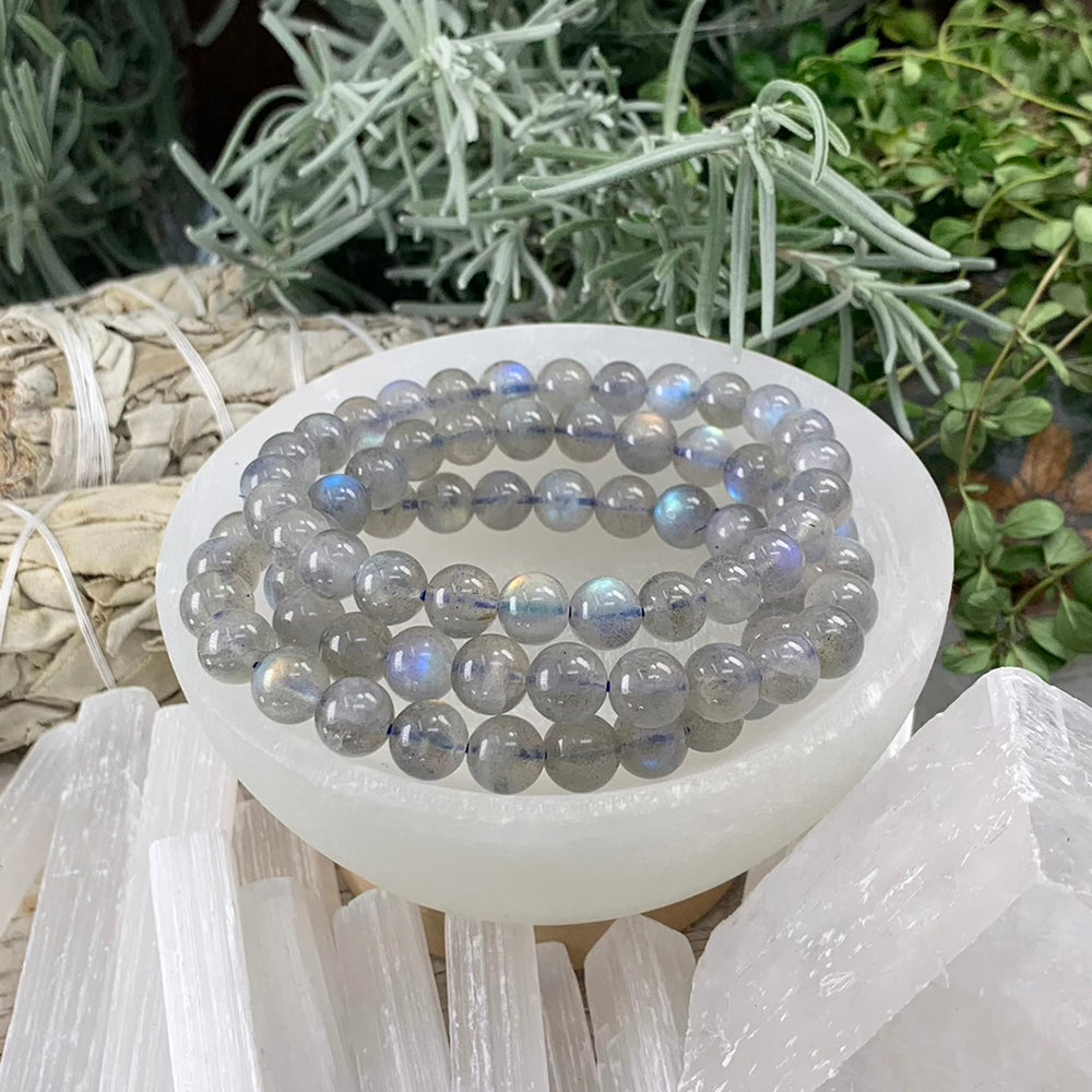 Mala Bracelet: Grey Moonstone
