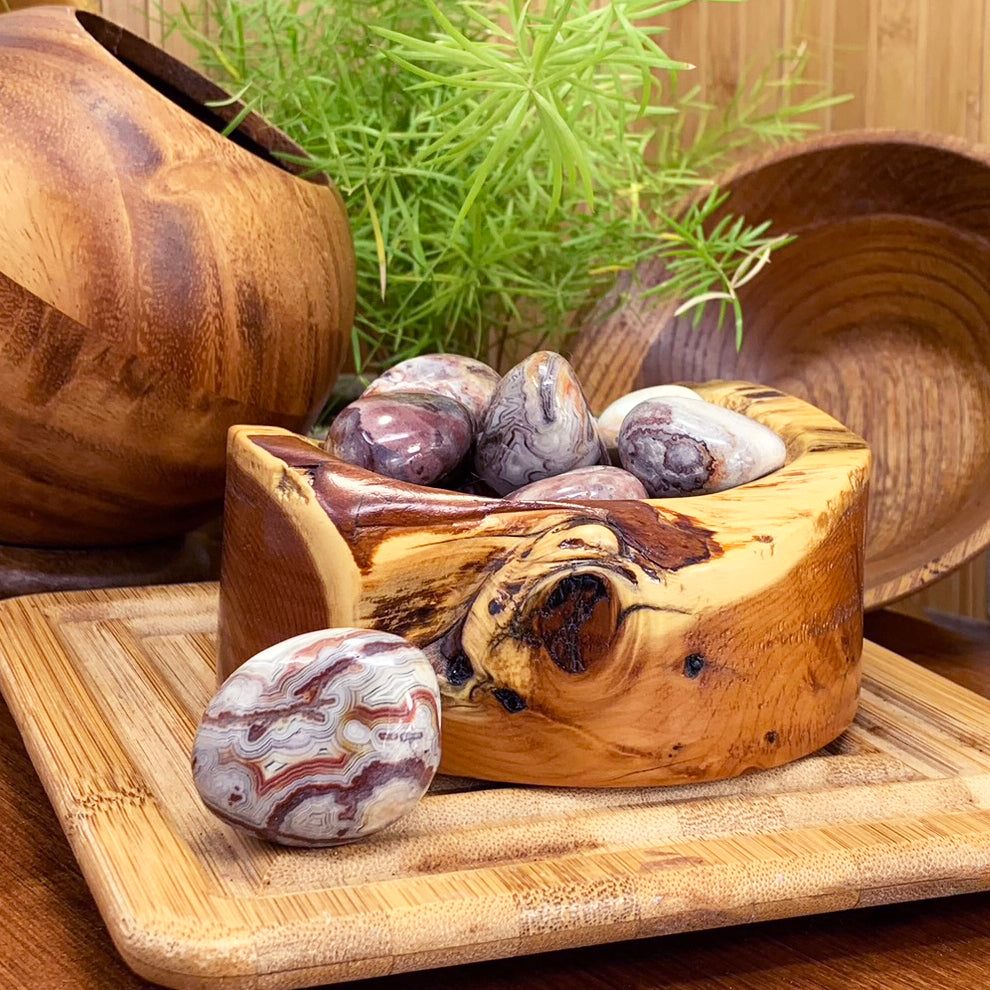 Tumbled Stone: Mexican Lace Agate (250 Gram Lot - 0.55lb)