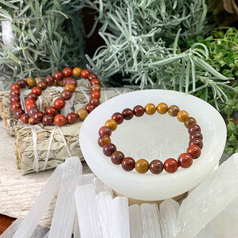 Mala Bracelet: Mookaite Jasper
