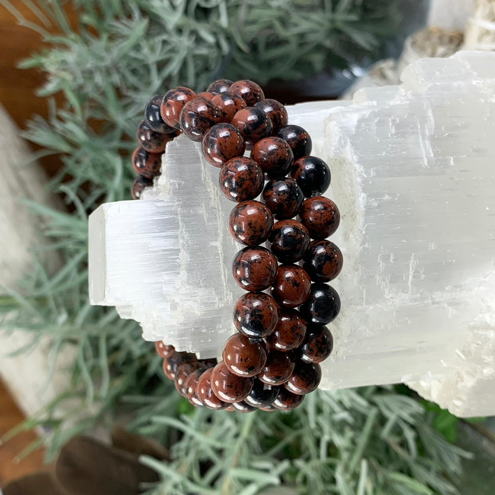 Mala Bracelet: Red Obsidian