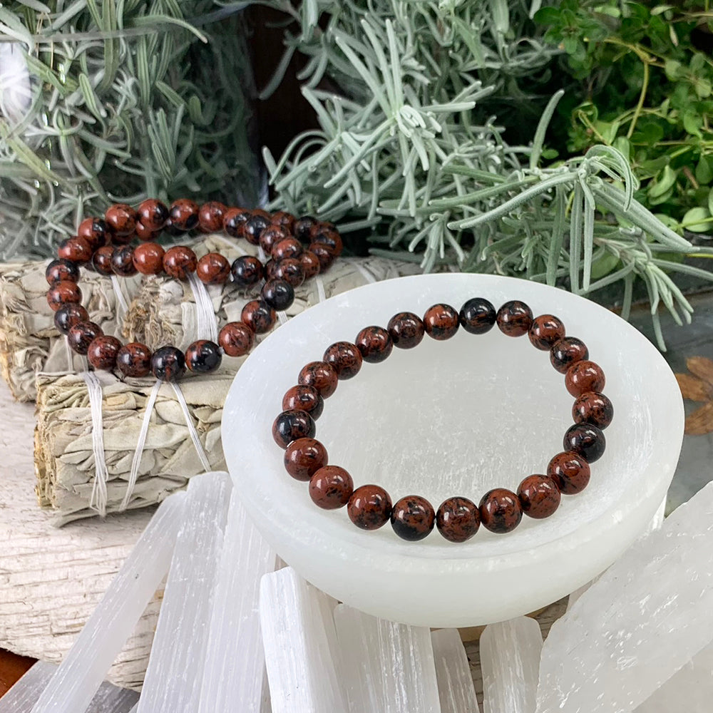 Mala Bracelet: Red Obsidian