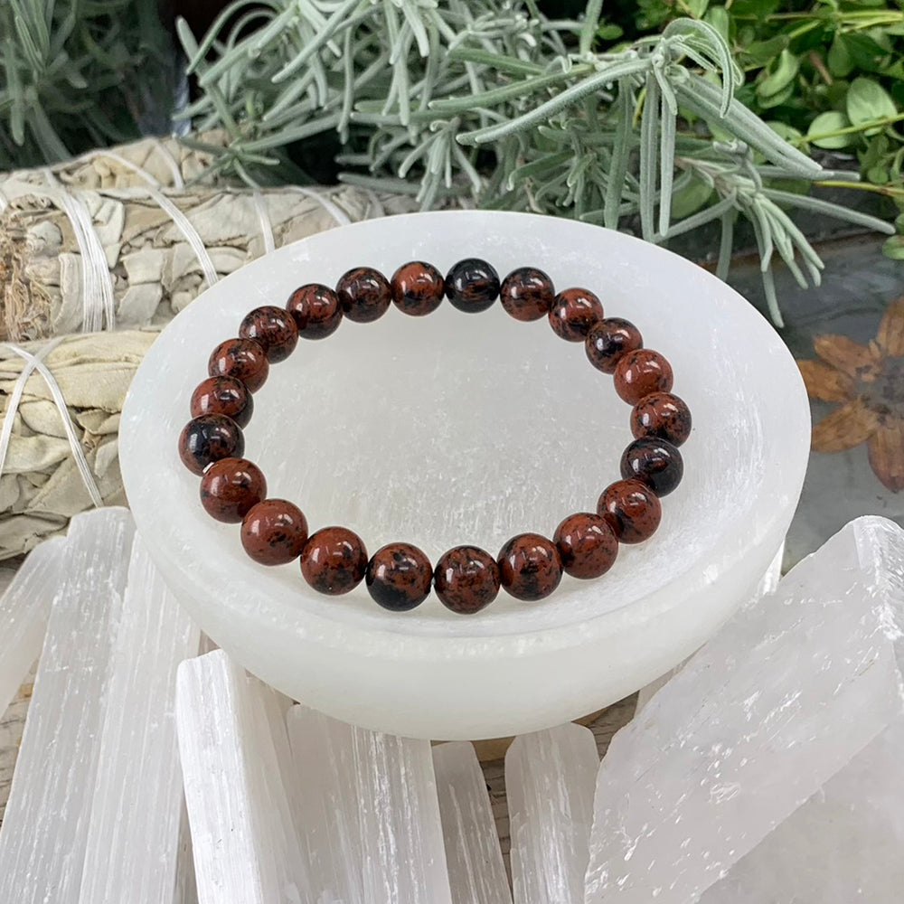Mala Bracelet: Red Obsidian