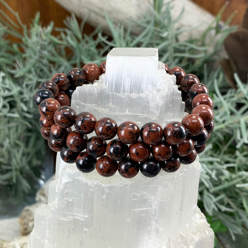 Mala Bracelet: Red Obsidian