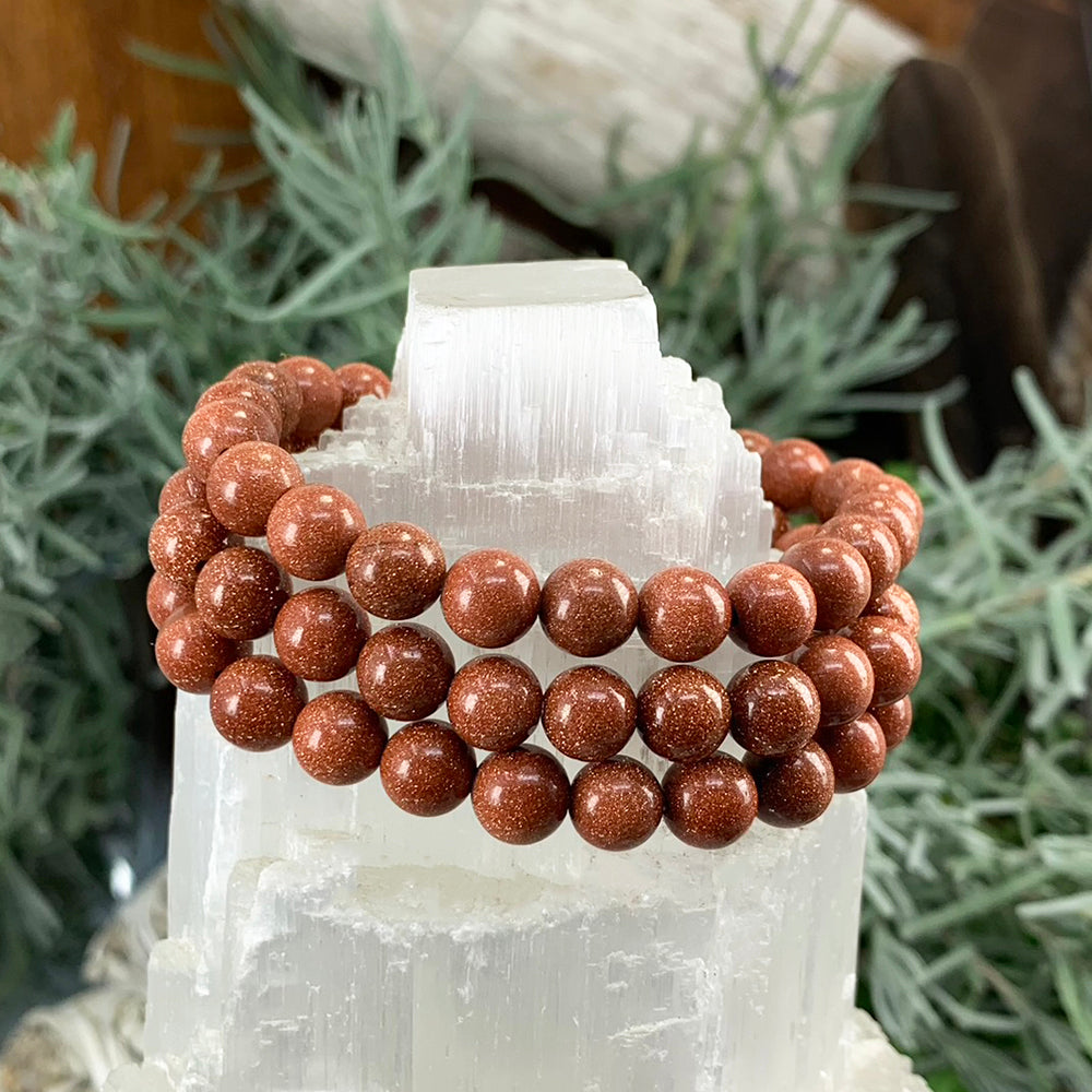 Mala Bracelet: Red Sandstone