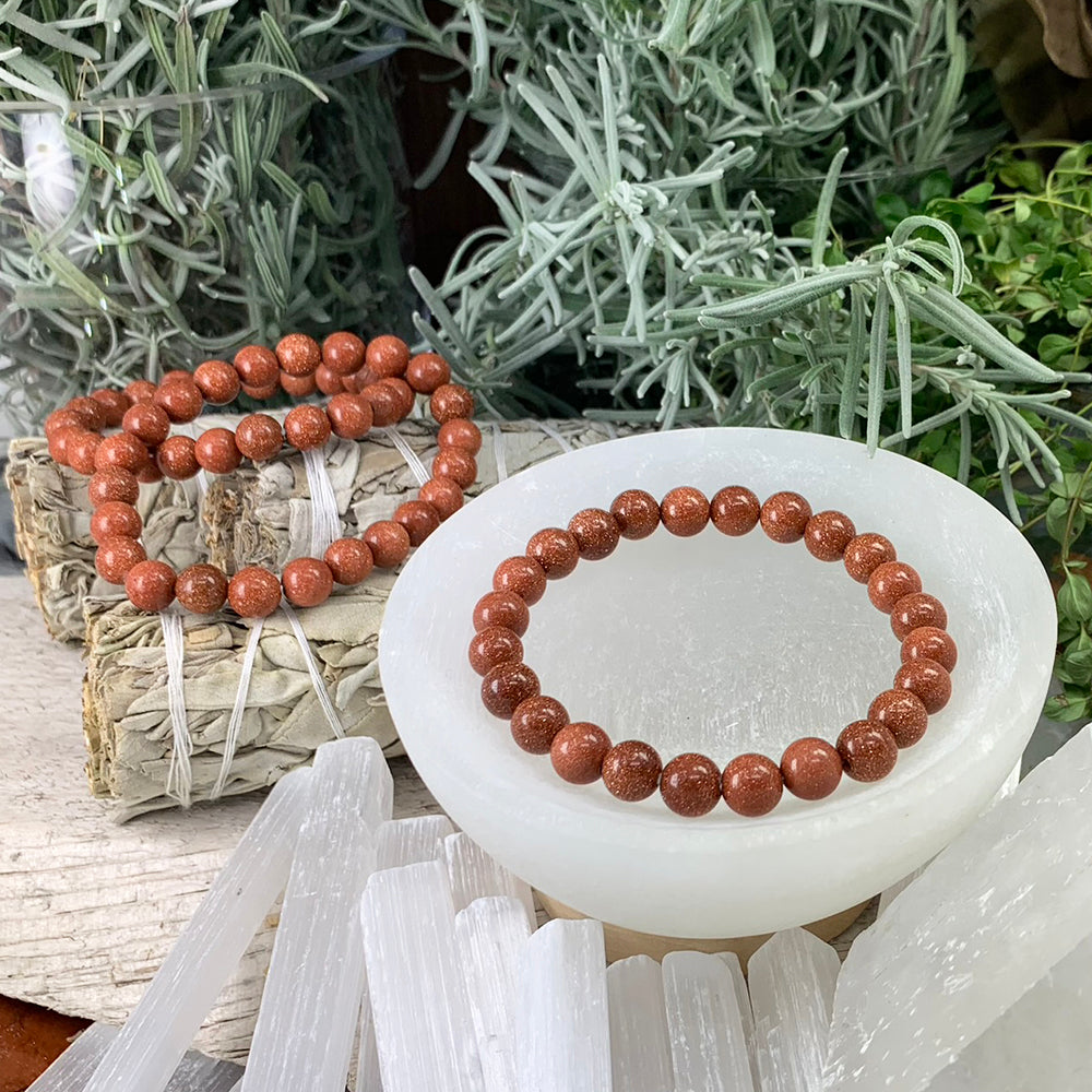 Mala Bracelet: Red Sandstone