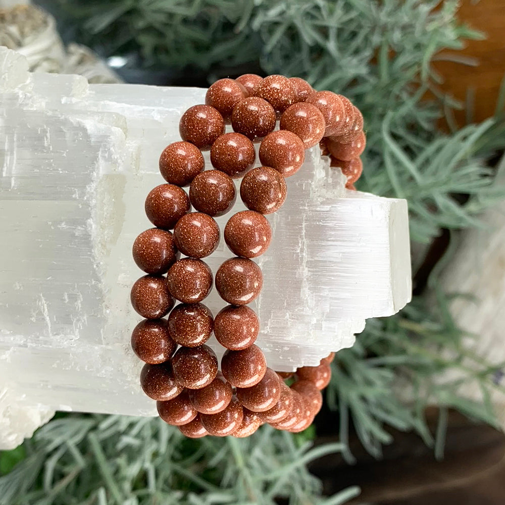Mala Bracelet: Red Sandstone