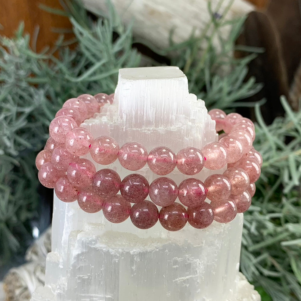 Mala Bracelet: Strawberry Quartz