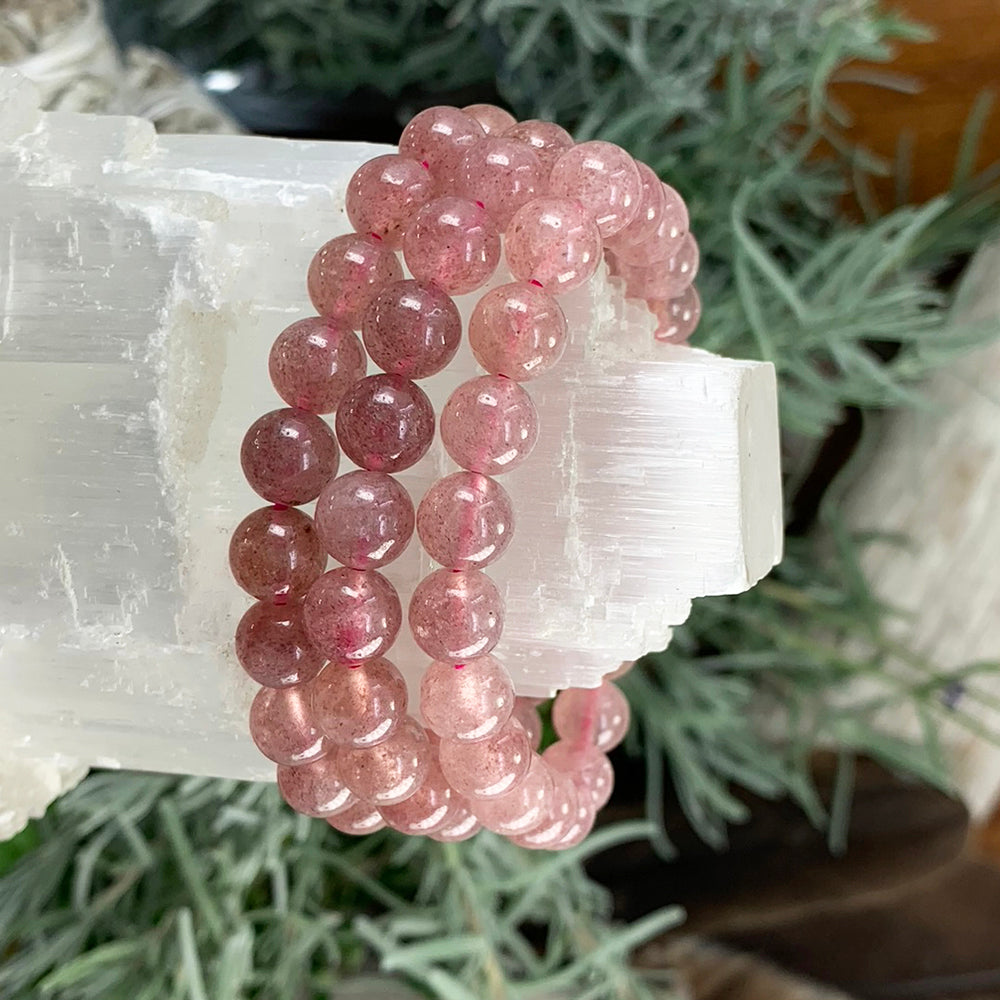 Mala Bracelet: Strawberry Quartz
