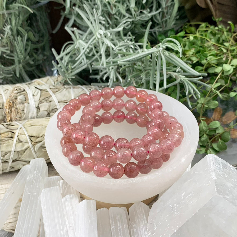 Mala Bracelet: Strawberry Quartz