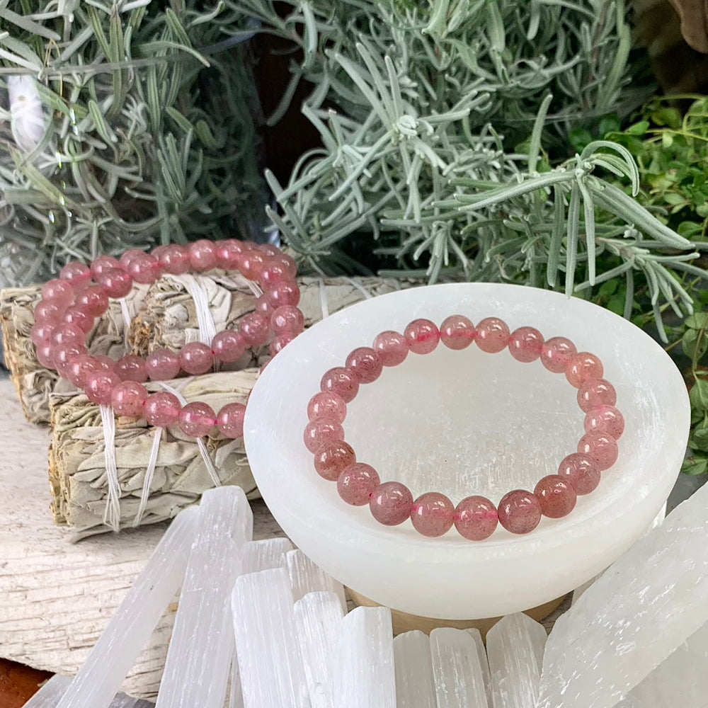 Mala Bracelet: Strawberry Quartz