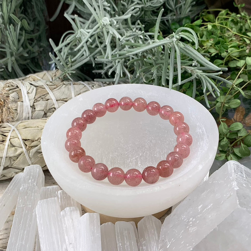 Mala Bracelet: Strawberry Quartz