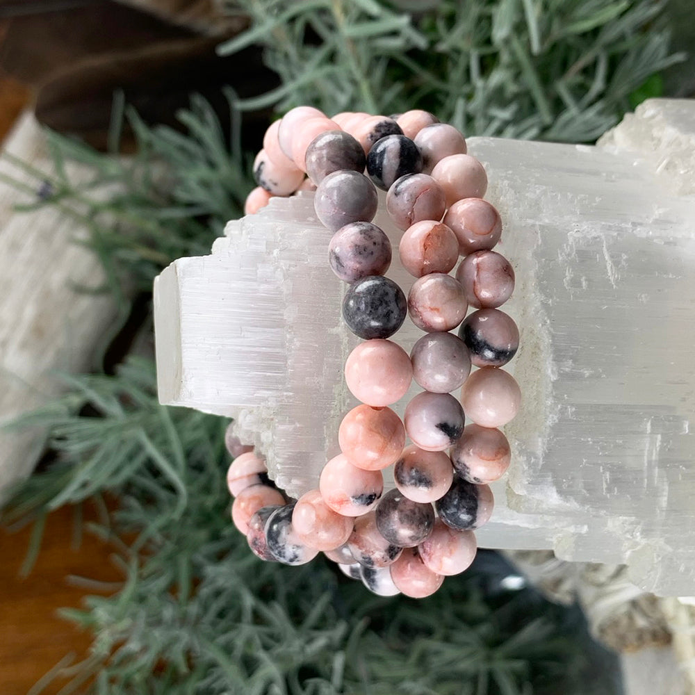 Mala Bracelet: Red Zebra Jasper