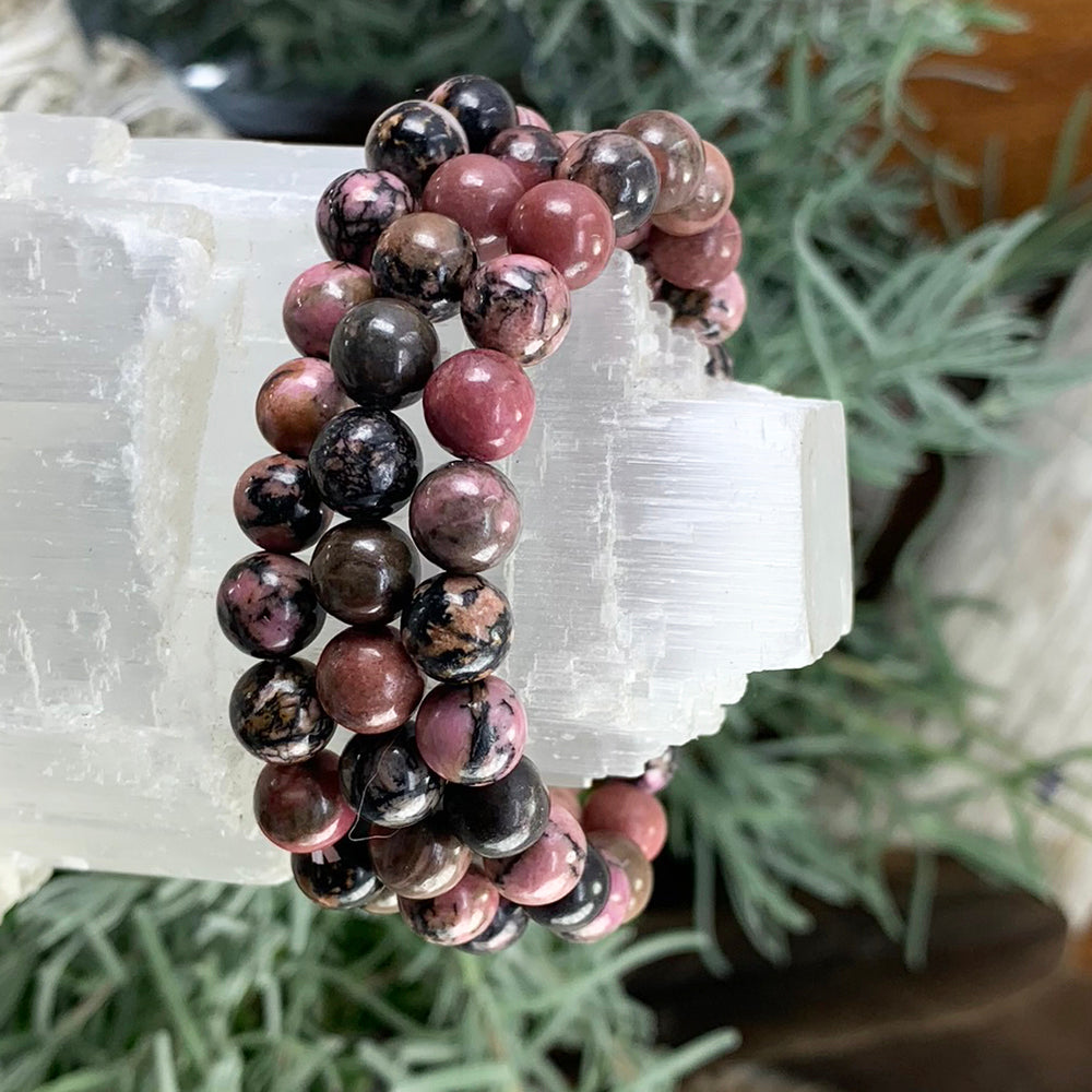 Mala Bracelet: Rhodonite